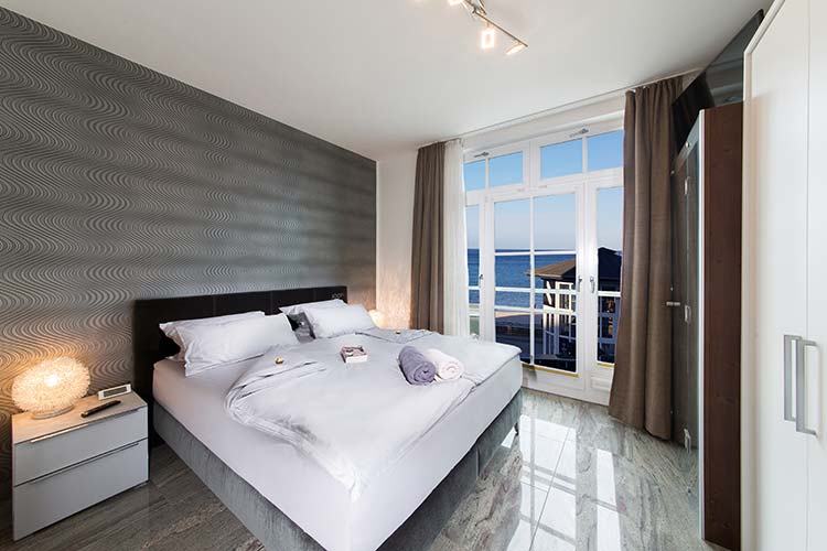 Ferienwohnung Strandschloss – Schlafzimmer
